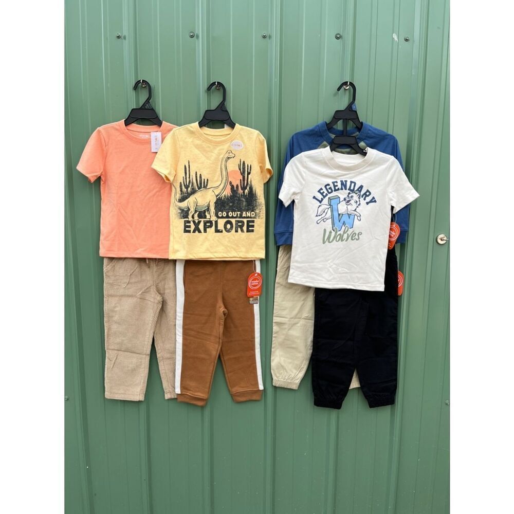 Toddler Boys Shirts & Pants 8-Piece Bundle Size 4T
